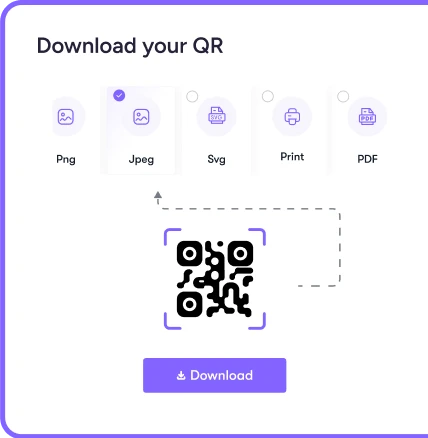 Easily download your QR codes